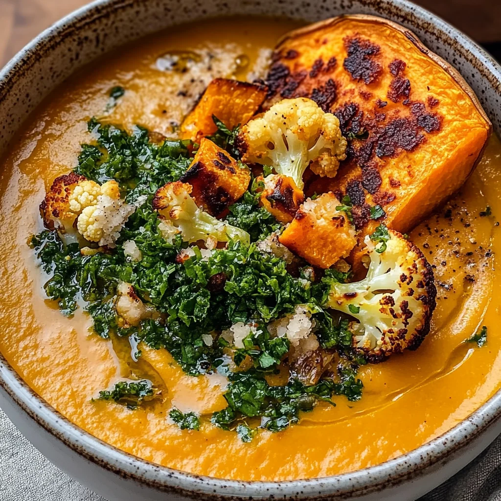 Charred Cauliflower Sweet Potato Soup