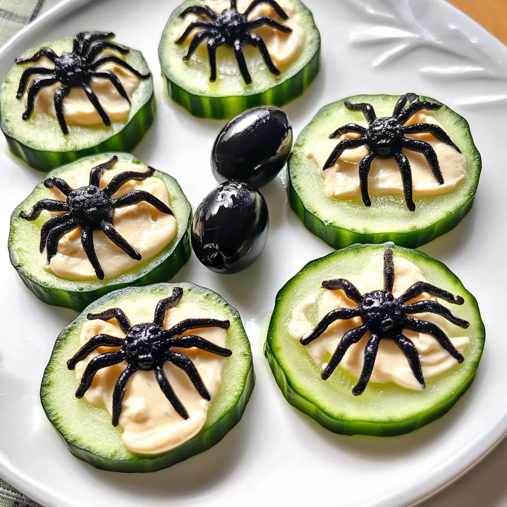 Keto Spider Cucumber Appetizer Bites