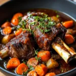 Red Wine Braised Lamb Shank with Carrots & Herbs